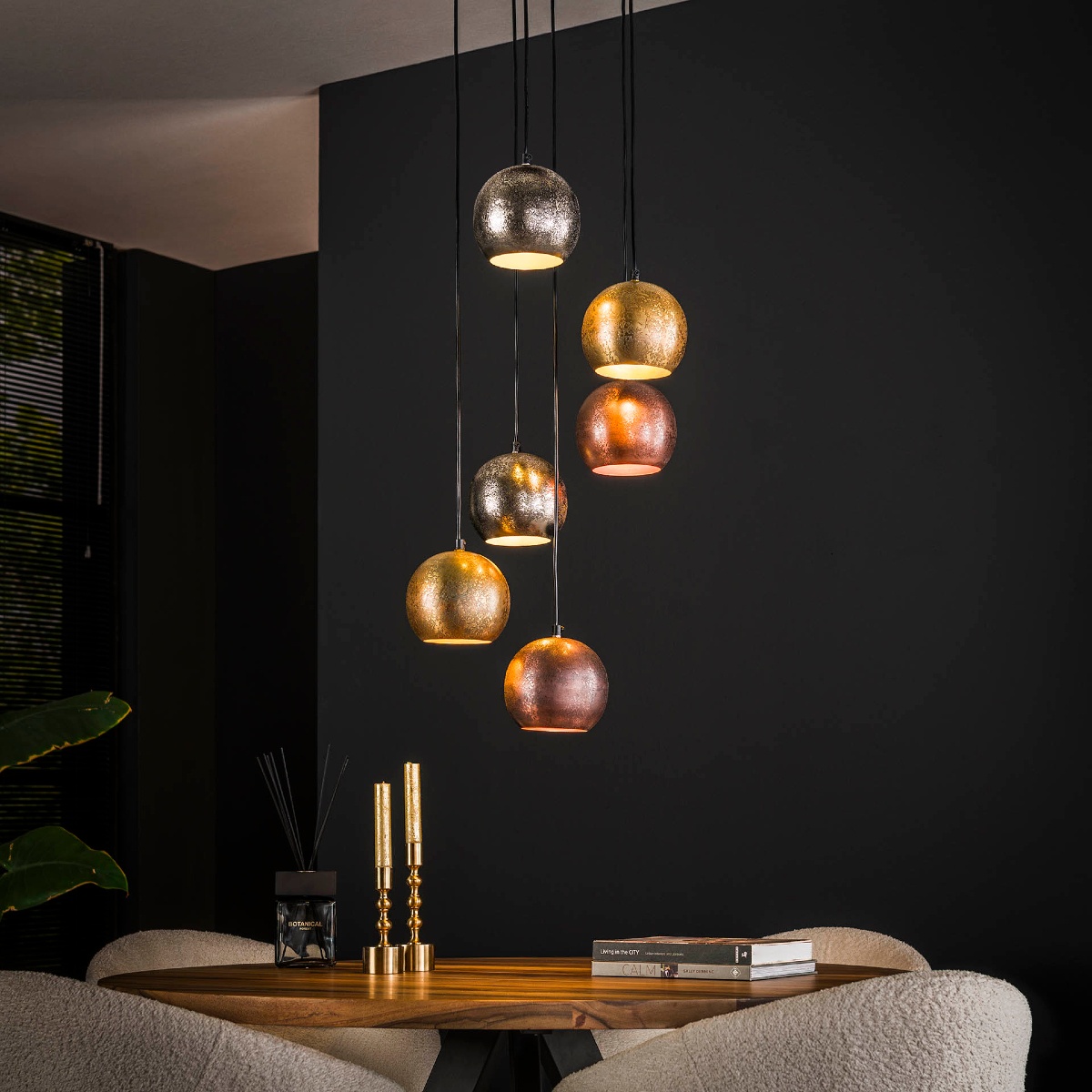 Luminaire suspension contemporain en verre coloré ERAS