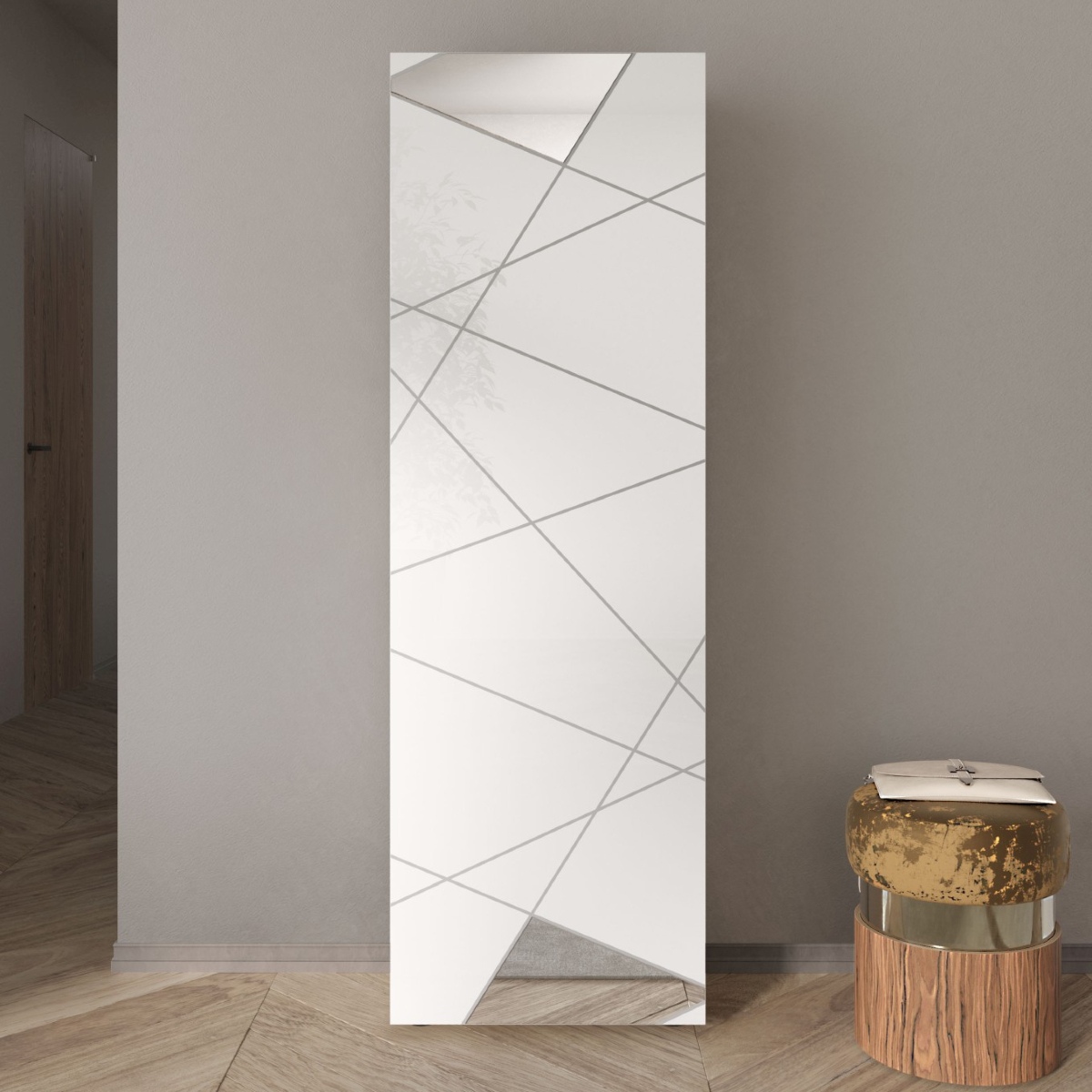 Armoire moderne 1 porte laqué blanc ANTONIA