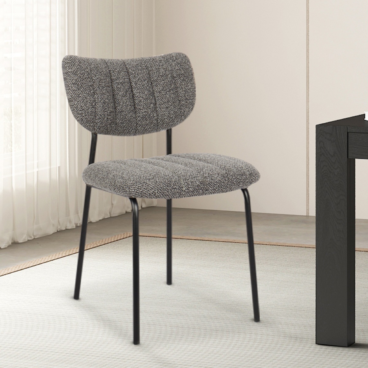 Chaise en tissu gris anthracite ANTO (lot de 2)