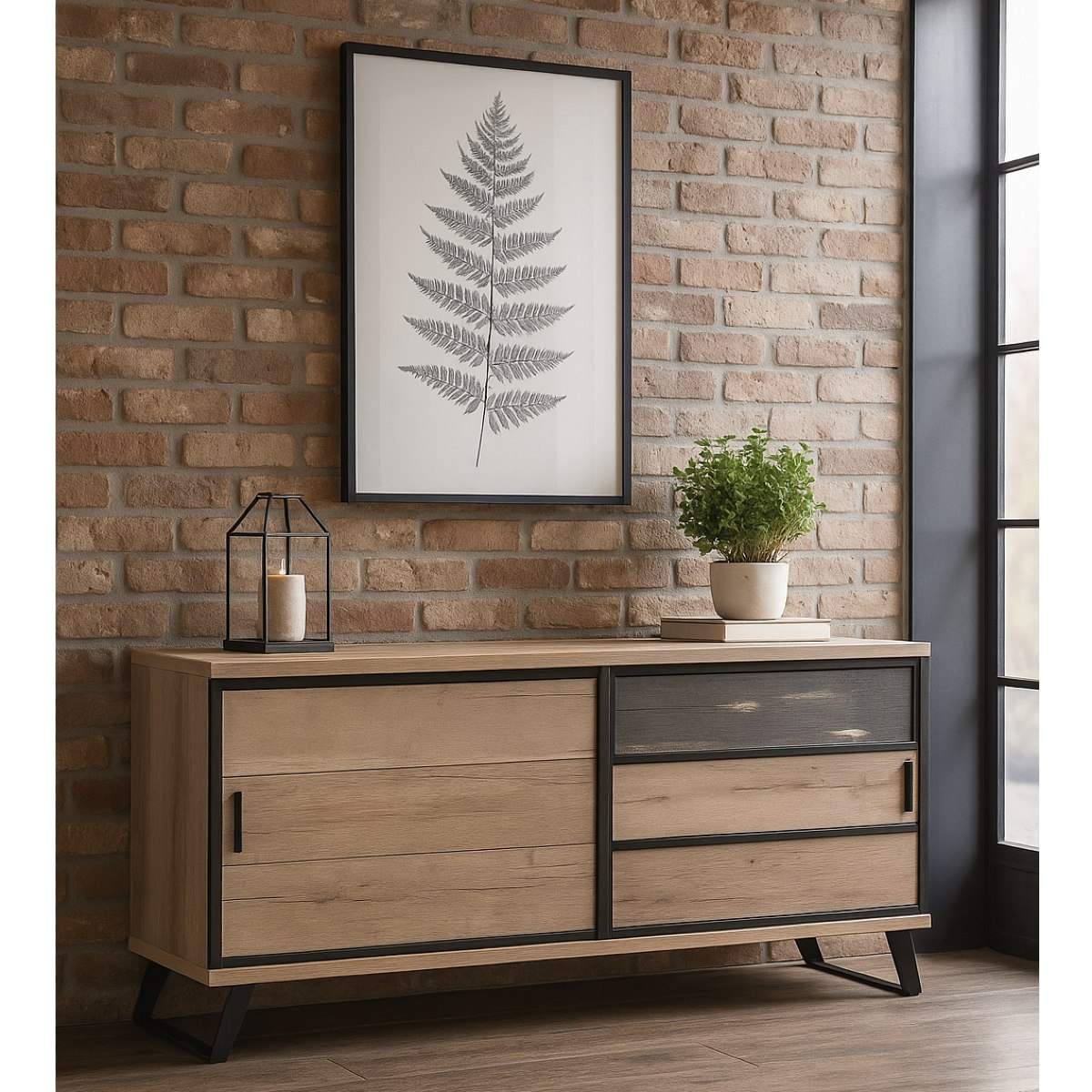 Buffet contemporain 2 portes coulissantes PERO