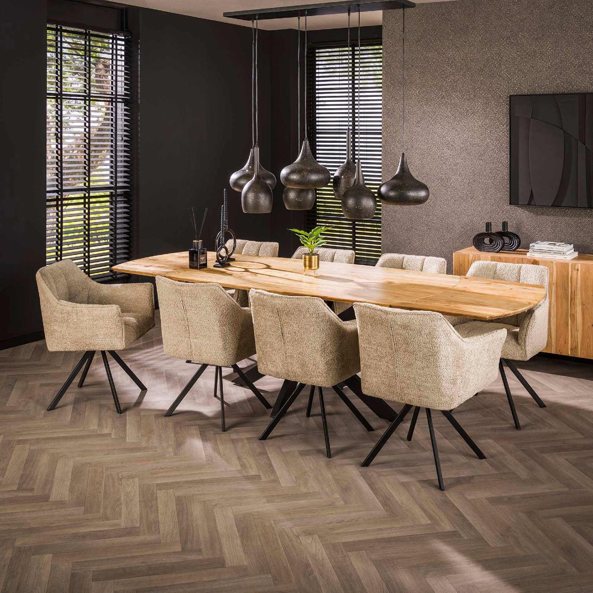 Table à manger ovale extensible en bois ETIENNE