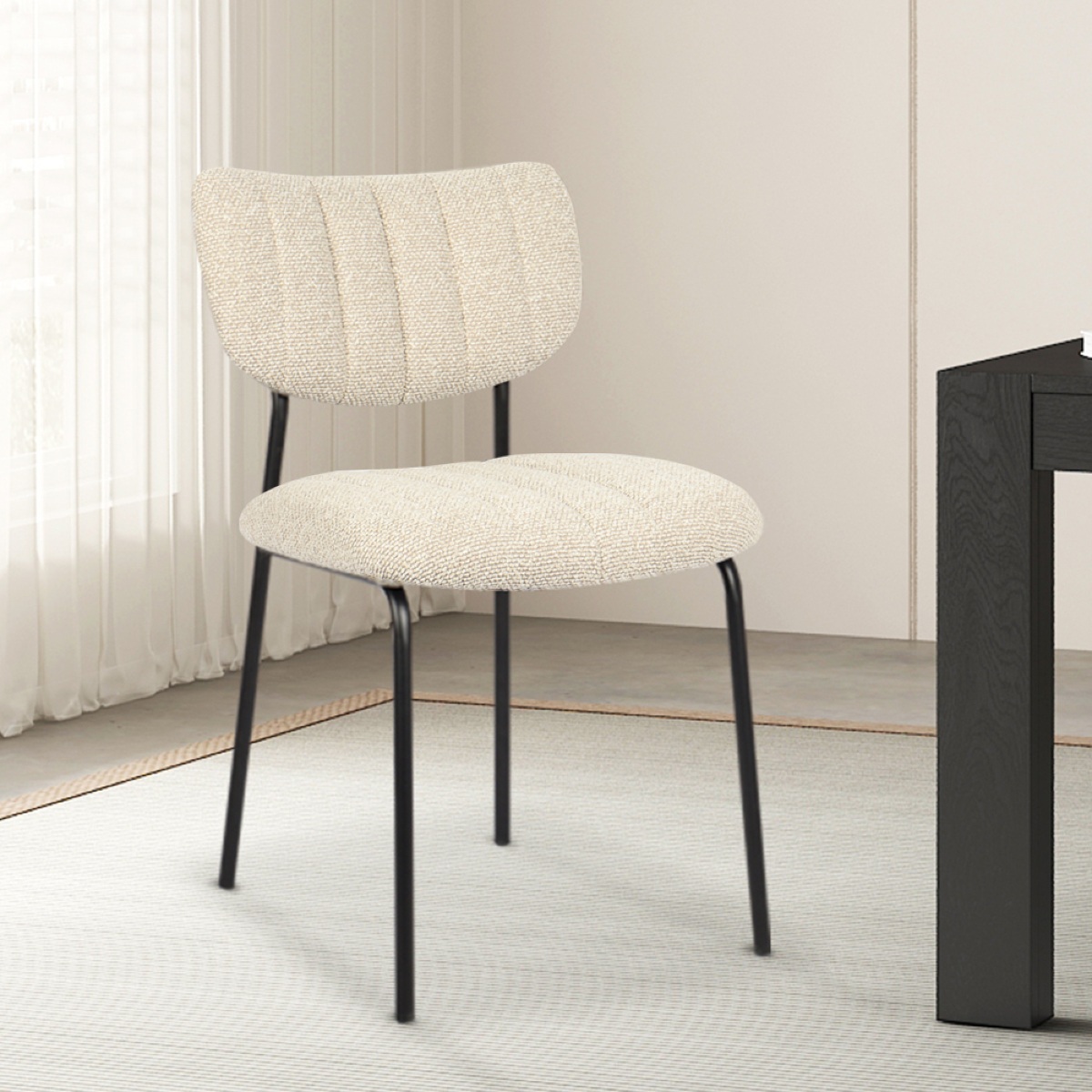 Chaise en tissu beige ANTO (lot de 2)