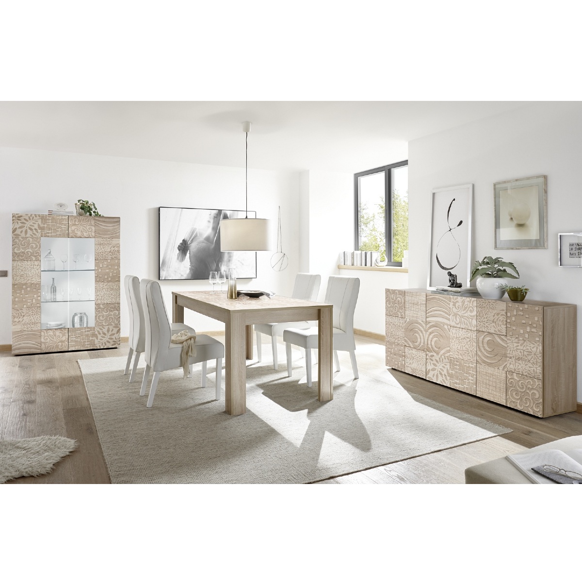 Salle à manger complète moderne en bois SARA