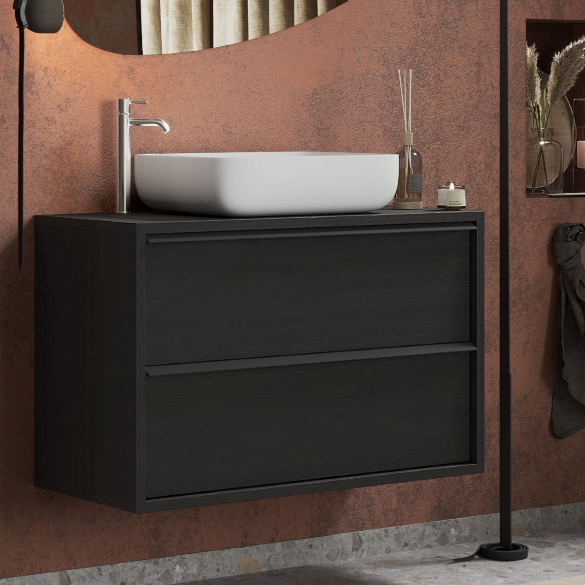 Meuble suspendu salle de bain avec vasque 80cm LOIS