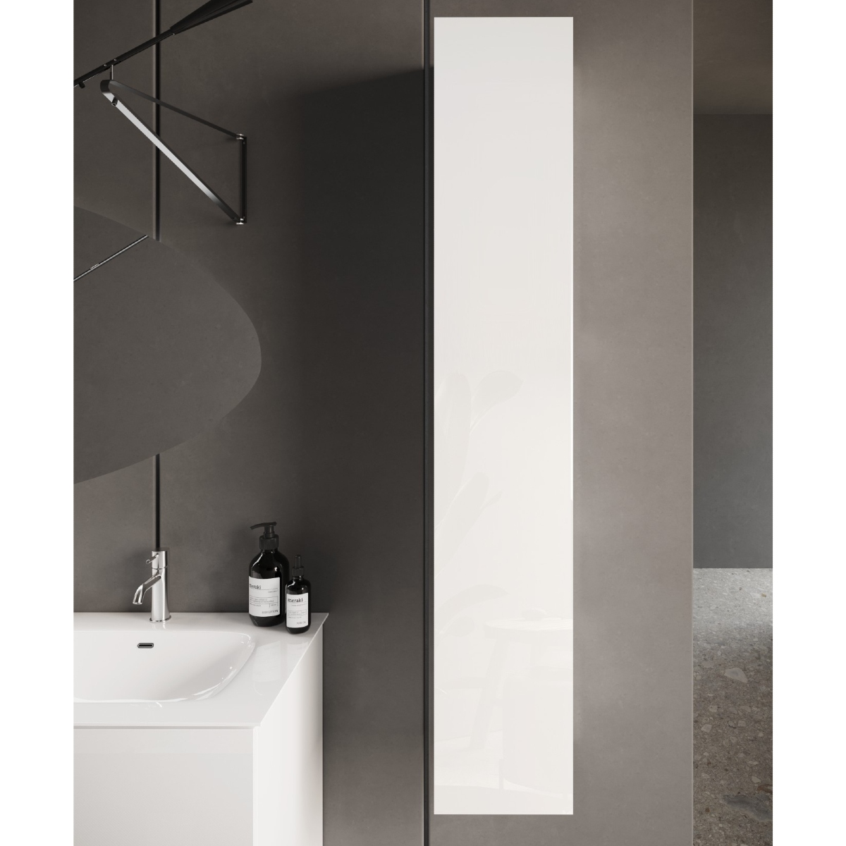 Colonne murale design laqué blanc TANIA