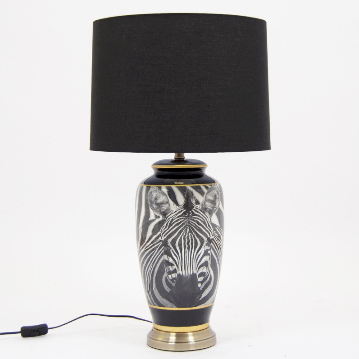 Lampe à poser en céramique AMALIA zèbre 78cm