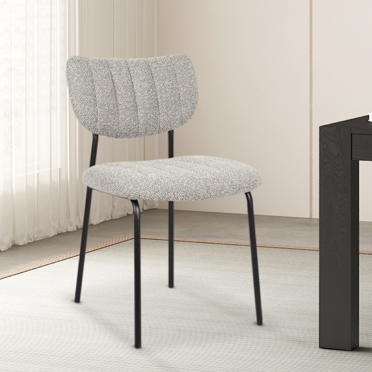 Chaise en tissu gris clair ANTO (lot de 2)